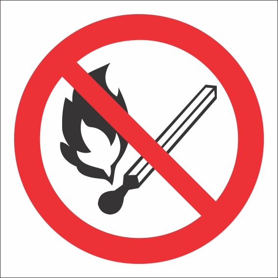 Р02 Запрещается пользоваться открытым огнем