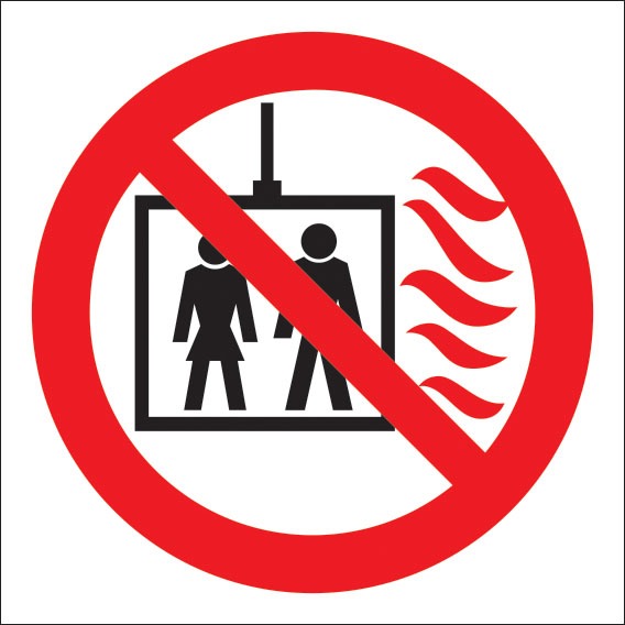 Р44 Пользование лифтом во время пожара запрещено
